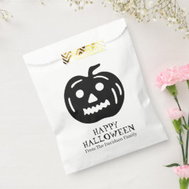 Halloween-Schwarz-weiße Kürbislaterne-Leckerei Geschenktütchen