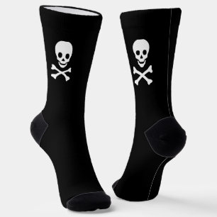 Halloween, Schwarz-weißer Pirat Socken