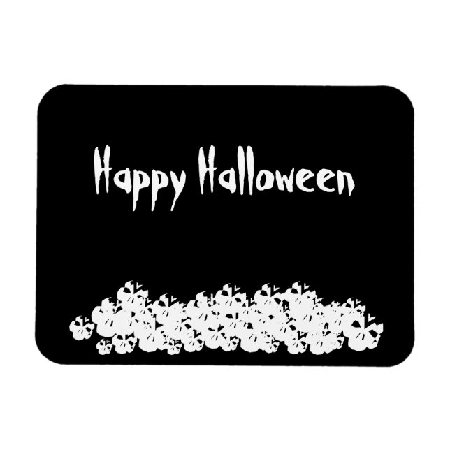 Halloween Schwarz-weißer Schädelhaufen Magnet (Horizontal)