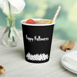 Halloween Schwarz-weißer Schädelhaufen Pappbecher