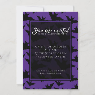 Halloween-Schwarzbats lila cooles, sprichwörtliche Einladung