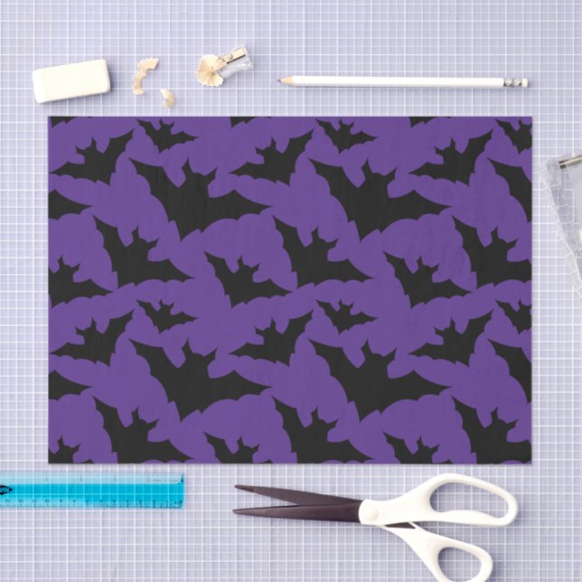 Halloween-Schwarzbats lila cooles, sprichwörtliche Seidenpapier (Handwerk)