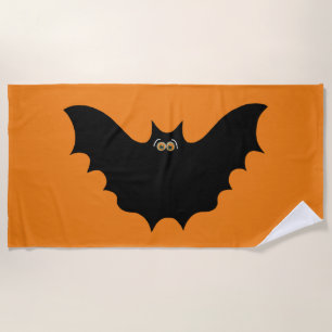 Halloween schwarze Fledermaus Strandtuch