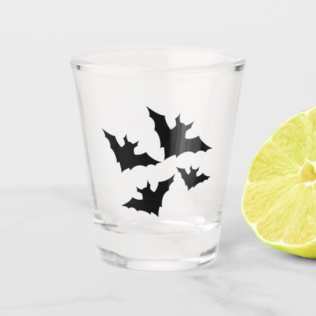 Halloween Schwarze Fledermäuse coole Leckerei Schnapsglas (Vorderseite)