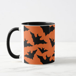 Halloween Schwarze Fledermäuse coole Löffelmuster Tasse