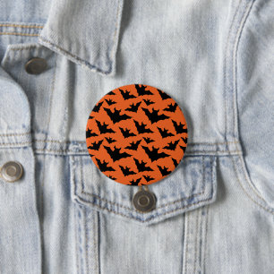 Halloween schwarze Fledermäuse orange cool grusel Button