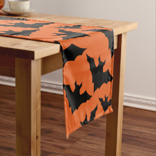 Halloween schwarze Fledermäuse orange cooles gruse Kurzer Tischläufer