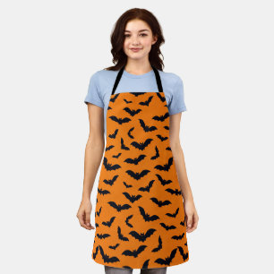 Halloween schwarze Fledermäuse orange nahtloses Mu Schürze