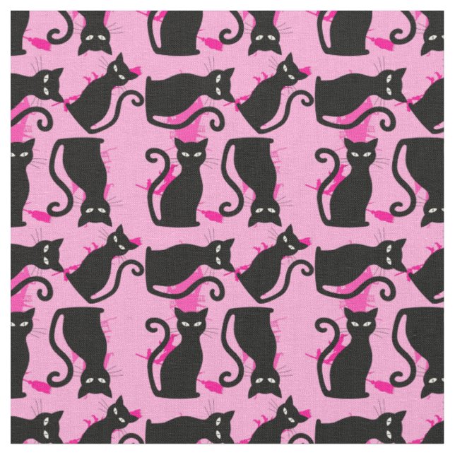 halloween schwarze Hexe pink Stoff (Nahaufnahme)