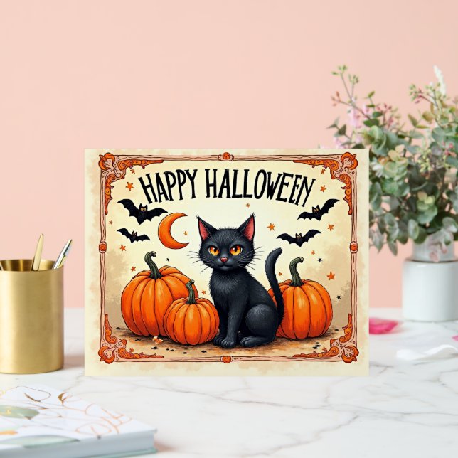 Halloween schwarze Katze Acrylschild (Hochzeit)