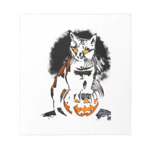 Halloween-Schwarze-Katze-Aufkleber1 Notizblock