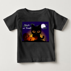 Halloween schwarze Katze Baby T-shirt
