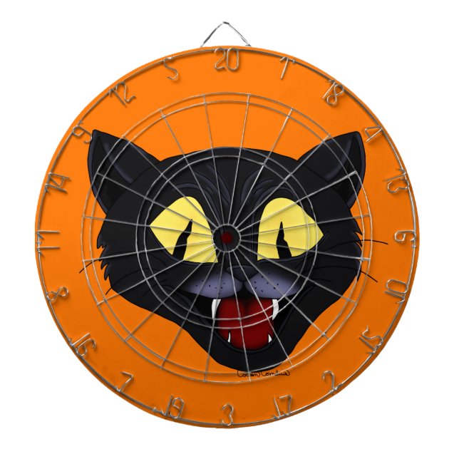 Halloween-Schwarze Katze  Dartscheibe (vorne)