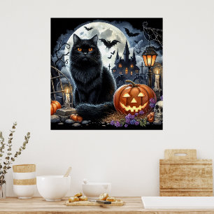 Halloween schwarze Katze Dekoration für Zuhause 
