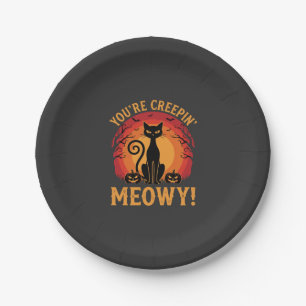 Halloween-Schwarze Katze Du Lässt Mich Gruseln Meo Pappteller