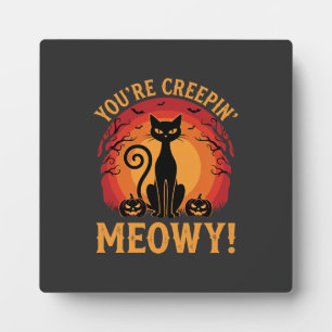 Halloween Schwarze Katze, du machst mir Angst, Meo Fotoplatte