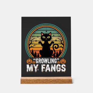 Halloween-Schwarze-Katze-Fletscht-Meine-Eckzähne-R Acrylschild