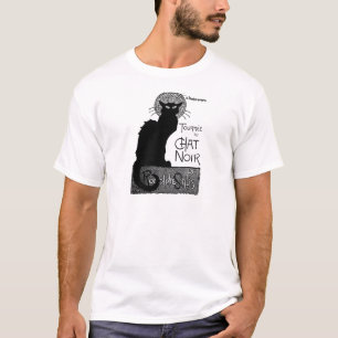 Halloween schwarze Katze französische Wörter Chat T-Shirt