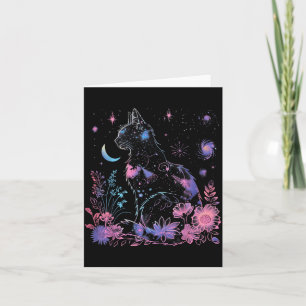 Halloween-Schwarze-Katze-Galaxie-Kostüm-Katzenlieb Karte