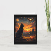 Halloween schwarze Katze Gothic Mond Szene Party