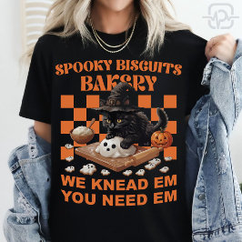 Halloween schwarze Katze Hexe Geist Kekse Backen T-Shirt