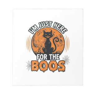 Halloween schwarze Katze hier für die Buh Vintage- Notizblock