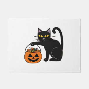 Halloween schwarze Katze Jack O' Lantern Kürbis Sü Fußmatte