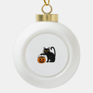 Halloween schwarze Katze Jack O' Lantern Kürbis Sü Keramik Kugel-Ornament