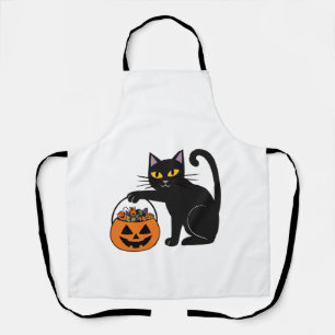 Halloween schwarze Katze Jack O' Lantern Kürbis Sü Schürze