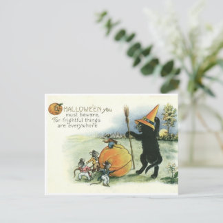 Halloween-Schwarze-Katze-Kätzchen-Mäuse-Maus-Postk Postkarte