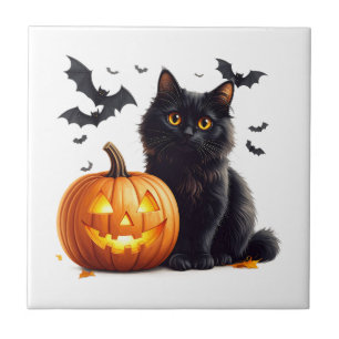 Halloween-Schwarze-Katze-Küchenfliese Fliese