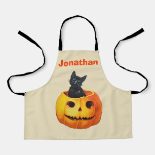 Halloween schwarze Katze Kürbis Custom Kind Schürze