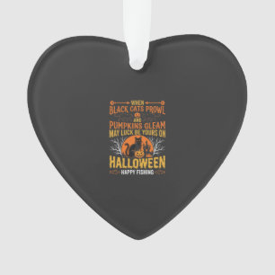 Halloween-Schwarze-Katze-Kürbis-glückliches-Angler Ornament