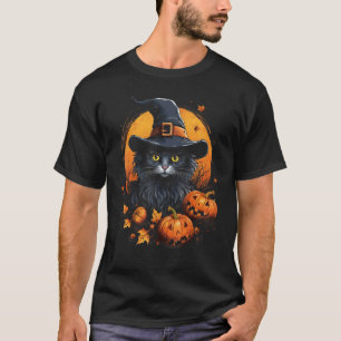 Halloween schwarze Katze Kürbis Herbst Herbst Grus T-Shirt
