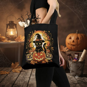 Halloween schwarze Katze Kürbis Hexenkatze Gruseli