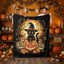 Halloween schwarze Katze Kürbis Hexenkatze Gruseli