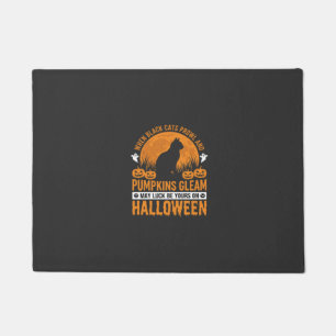 Halloween-Schwarze-Katze-Kürbis-Mond-Design_1 Fußmatte