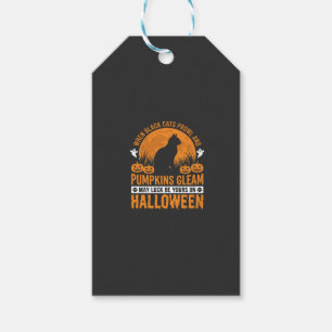 Halloween-Schwarze-Katze-Kürbis-Mond-Design_1 Geschenkanhänger