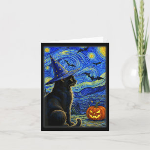 Halloween schwarze Katze lustige Katzenliebhaber f Karte