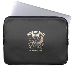 Halloween-Schwarze-Katze-Mond (2) Laptopschutzhülle