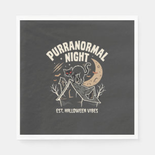 Halloween-Schwarze Katze Mond (2) Serviette