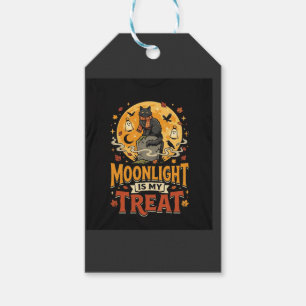 Halloween-Schwarze-Katze-Mond-Magie Geschenkanhänger