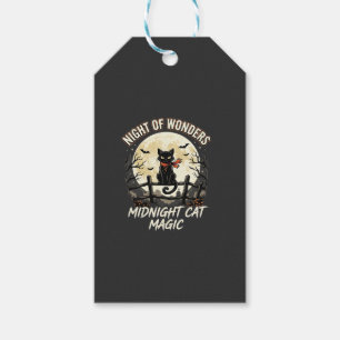 Halloween-Schwarze Katze Mondlicht Geschenkanhänger