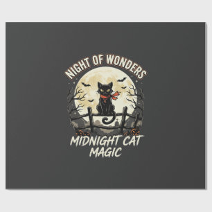 Halloween-Schwarze Katze Mondlicht Geschenkpapier