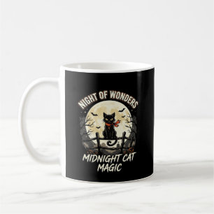 Halloween-Schwarze Katze Mondlicht Kaffeetasse