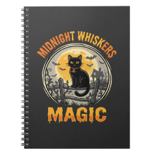 Halloween-Schwarze-Katze-Mondlicht-Magie Notizblock