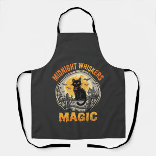 Halloween-Schwarze-Katze-Mondlicht-Magie Schürze