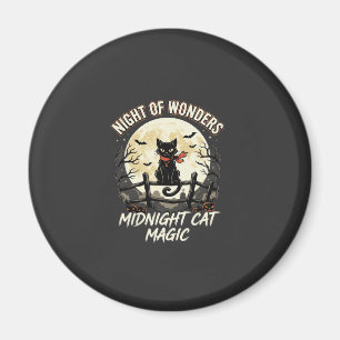 Halloween schwarze Katze Mondlicht Magnet