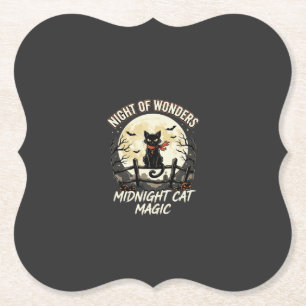 Halloween-Schwarze Katze Mondlicht Untersetzer
