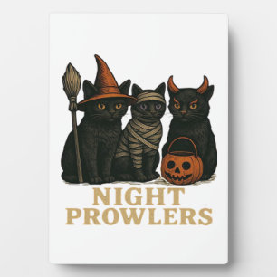 Halloween schwarze Katze Nachtbummler lustiges Kos Fotoplatte